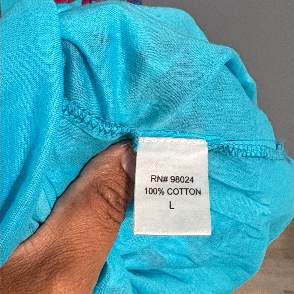 Caroline Constas Turquoise & Magenta Smocked Dress size L - Picture 6 of 6